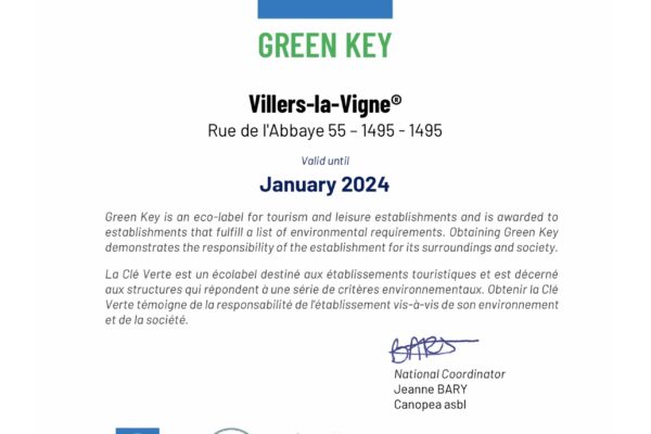 Villers-la-Vigne renouvelle son label Green Key